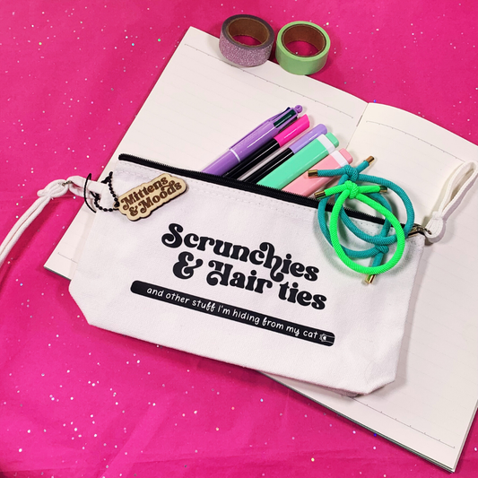 Scrunchies and Hair Ties and Other Stuff I'm Hiding From My Cat - Small Pouch