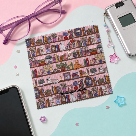 Bookshelf Cats - Glasses Cloth
