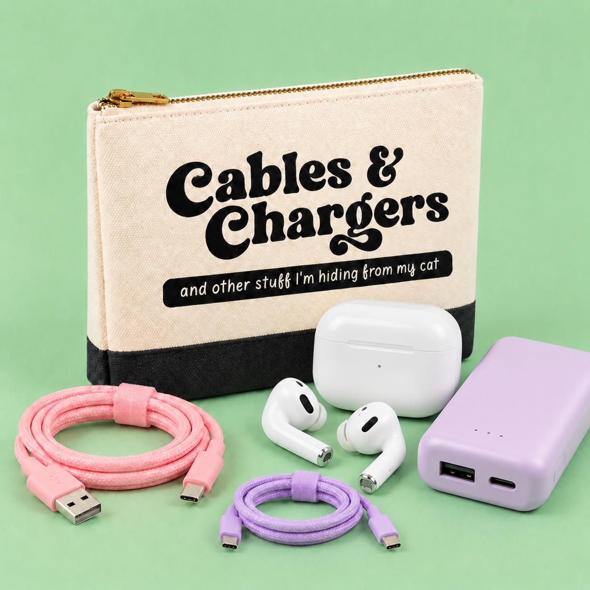 Cables and Chargers and other stuff I'm hiding from my cat - Pouch