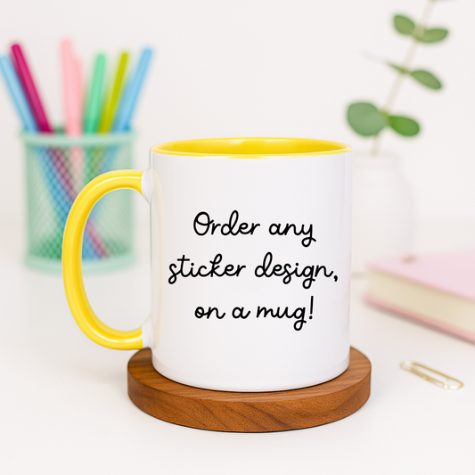 Custom Ceramic Mug - any sticker design