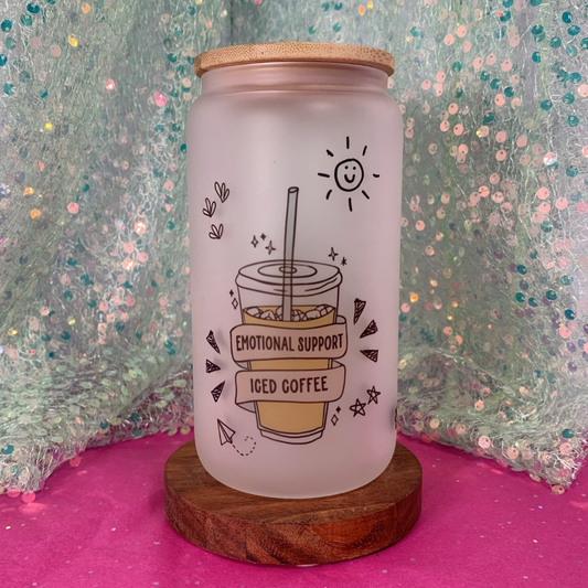 Emotional Support Iced Coffee - Glass Cup