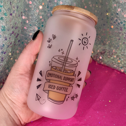 Emotional Support Iced Coffee - Glass Cup