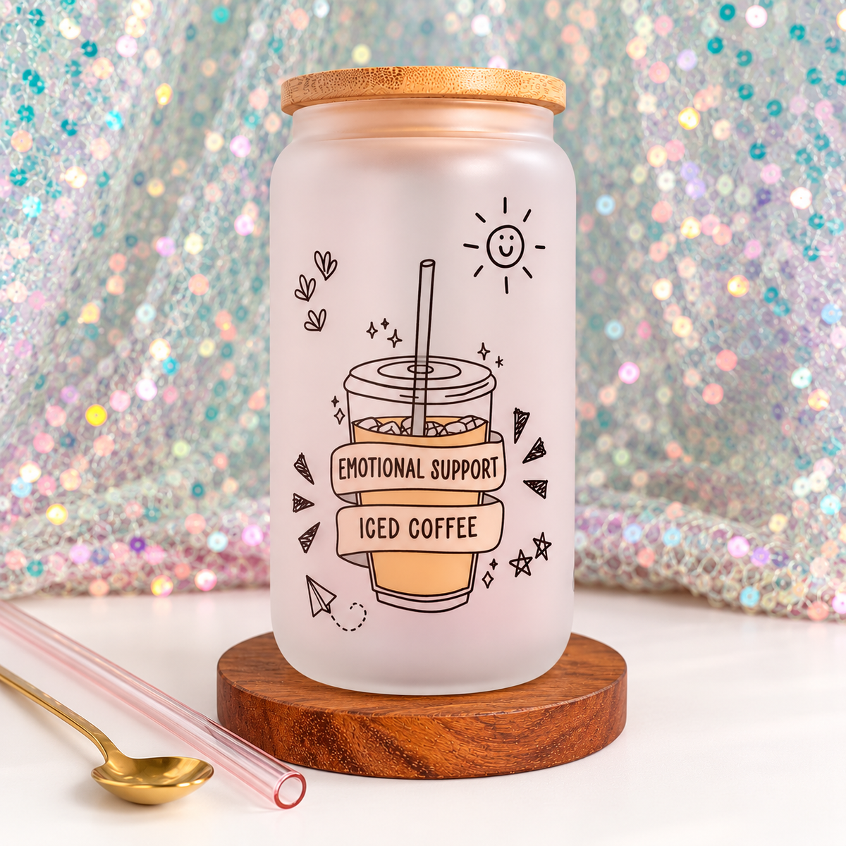 Emotional Support Iced Coffee - Frosted Glass