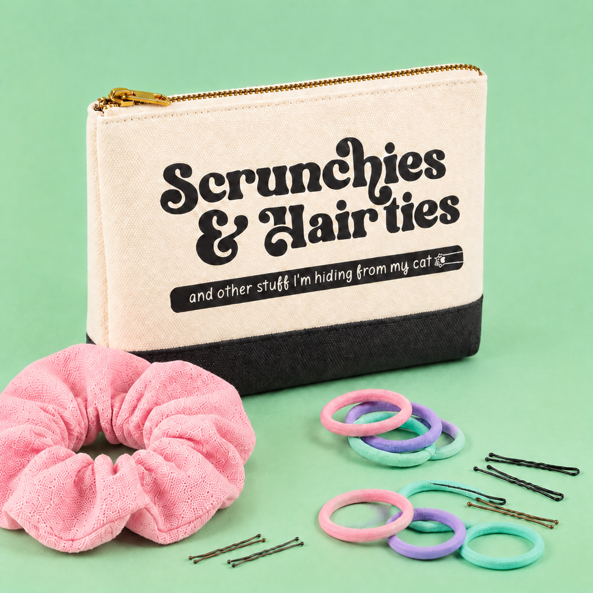 Scrunchies and Hair ties and other stuff I'm hiding from my cat - Pouch
